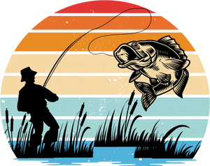Fishing Sunset Retro Vintage Gift T-Shirt