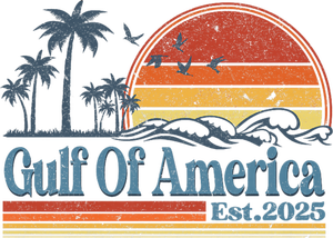 Gulf Of Us America Est 2025 Retro Vintage Beach T-Shirt