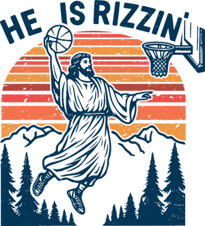 He Is Rizzin Easter Jesus Christian Basketball T-Shirt