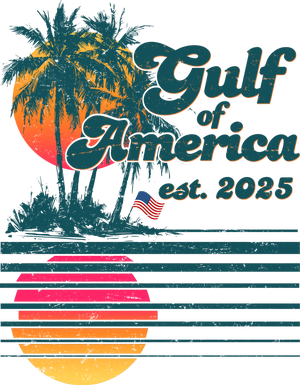 Vintage Tropical Gulf Of America Est 2025 T-Shirt