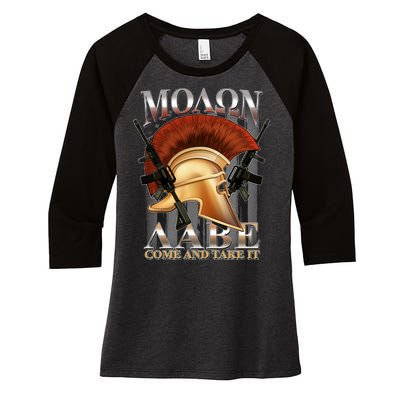 ΜΟΛΩΝ ΛΑΒΕ Come And Take It Women's Tri-Blend 3/4-Sleeve Raglan Shirt