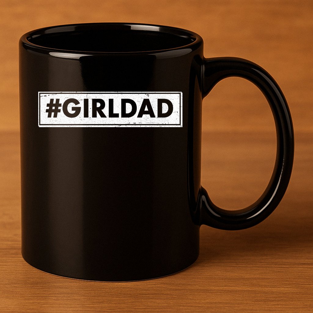 # Girl Dad Distressed Banner 11oz C Handle Ceramic Mug