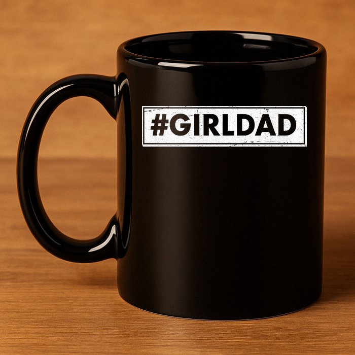 # Girl Dad Distressed Banner 11oz C Handle Ceramic Mug