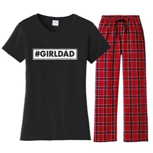 # Girl Dad Distressed Banner Women's Flannel Pajama Set