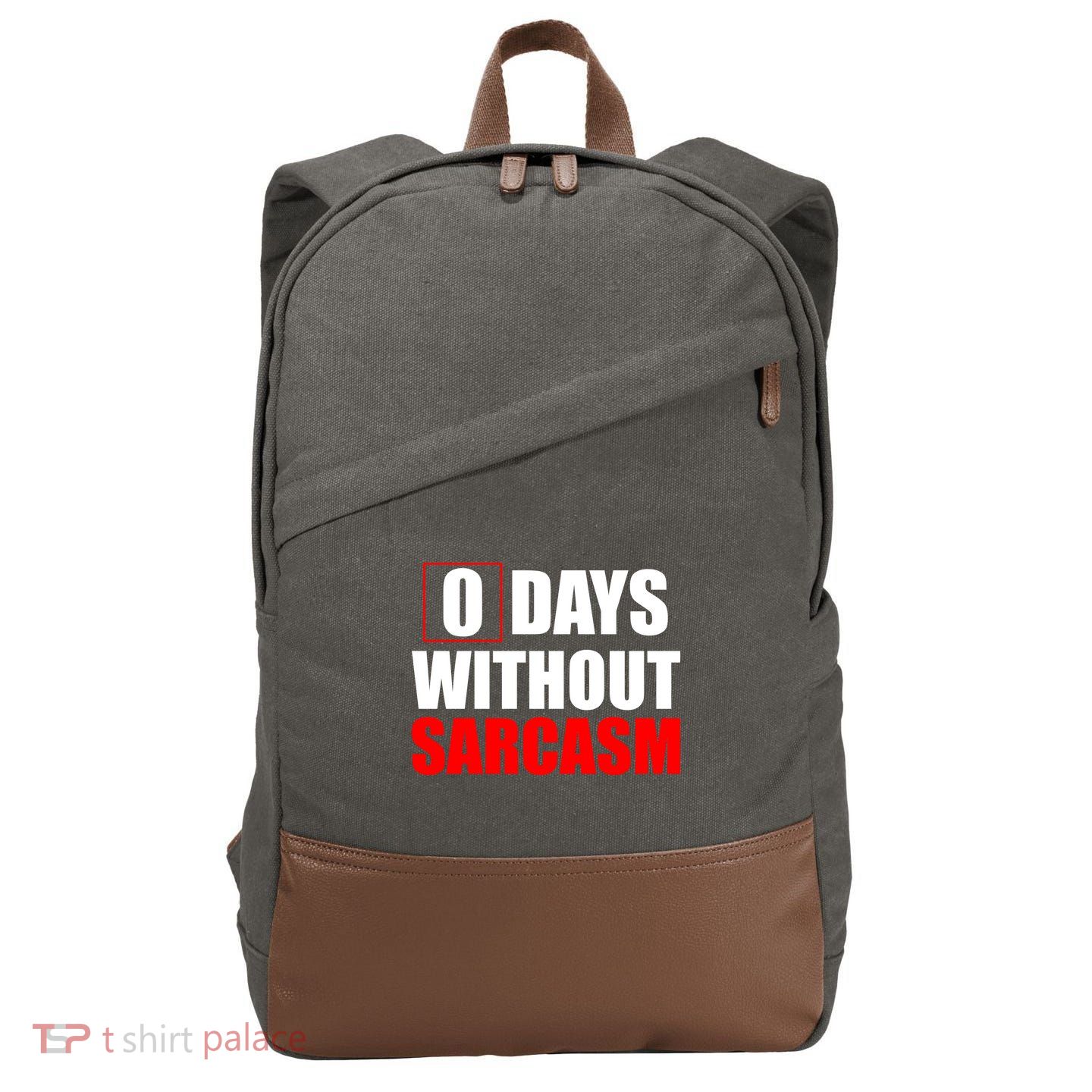 0 Days Without Sarcasm Cotton Canvas Backpack
