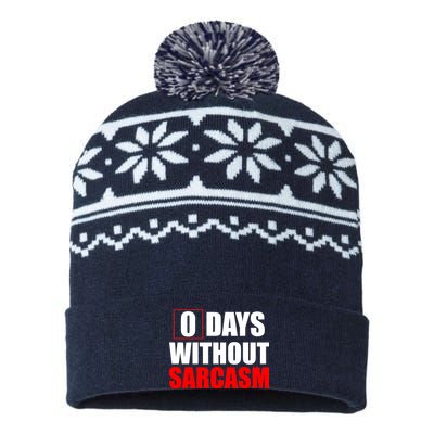 0 Days Without Sarcasm USA-Made Snowflake Beanie