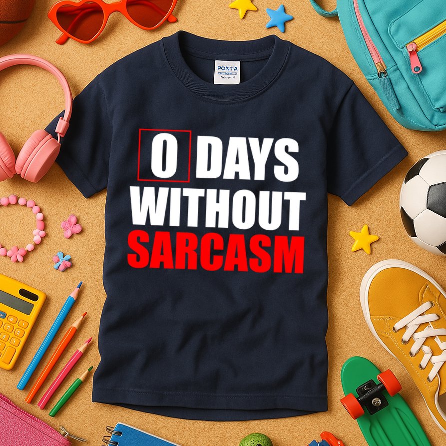 0 Days Without Sarcasm Kids T-Shirt
