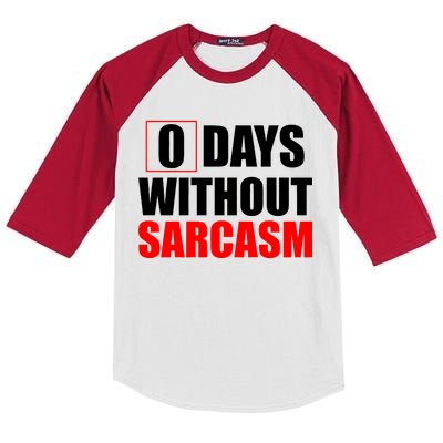 0 Days Without Sarcasm Kids Colorblock Raglan Jersey