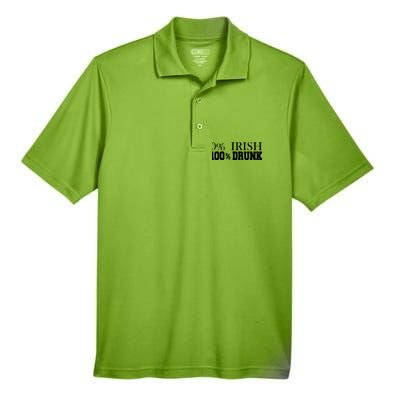 0% Irish 100% Drunk St. Patrick's Day Men's Origin Performance Pique Polo