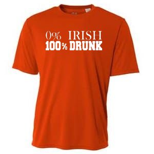 0% Irish 100% Drunk St. Patrick's Day Cooling Performance Crew T-Shirt