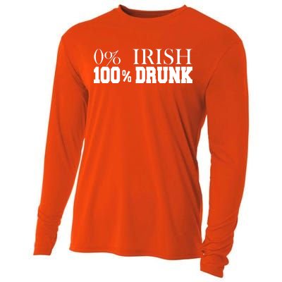 0% Irish 100% Drunk St. Patrick's Day Cooling Performance Long Sleeve Crew