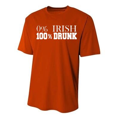 0% Irish 100% Drunk St. Patrick's Day Performance Sprint T-Shirt