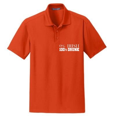 0% Irish 100% Drunk St. Patrick's Day Dry Zone Grid Polo