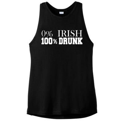 0% Irish 100% Drunk St. Patrick's Day Ladies PosiCharge Tri-Blend Wicking Tank