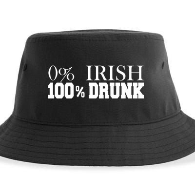 0% Irish 100% Drunk St. Patrick's Day Sustainable Bucket Hat