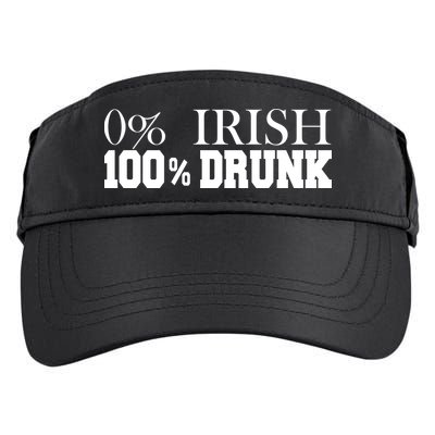 0% Irish 100% Drunk St. Patrick's Day Adult Drive Performance Visor