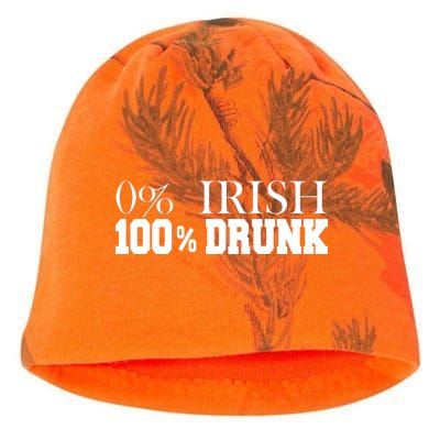 0% Irish 100% Drunk St. Patrick's Day Kati - Camo Knit Beanie