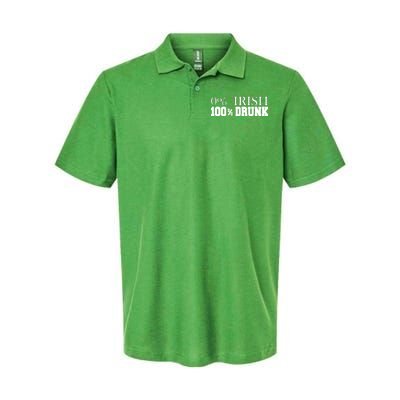 0% Irish 100% Drunk St. Patrick's Day Softstyle Adult Sport Polo