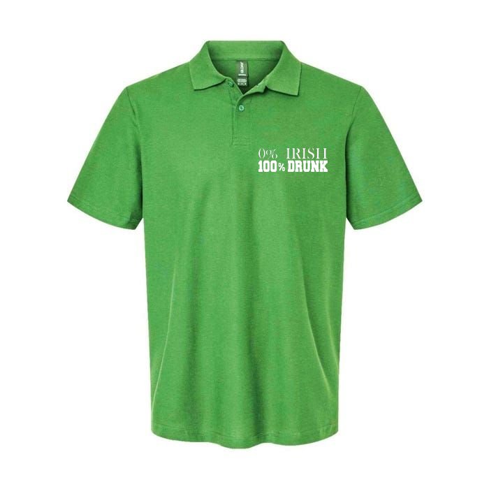 0% Irish 100% Drunk St. Patrick's Day Softstyle Adult Sport Polo