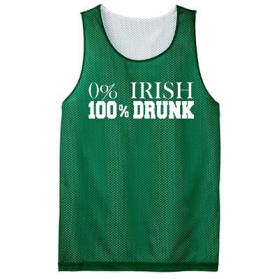 0% Irish 100% Drunk St. Patrick's Day Mesh Reversible Basketball Jersey Tank