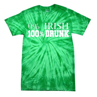 0% Irish 100% Drunk St. Patrick's Day Tie-Dye T-Shirt