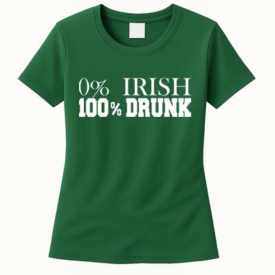 0% Irish 100% Drunk St. Patrick's Day Womens T-Shirt