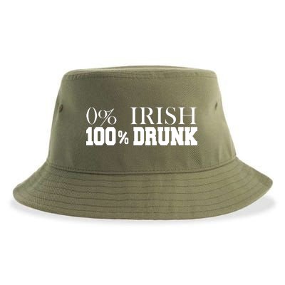 0% Irish 100% Drunk St. Patrick's Day Sustainable Bucket Hat