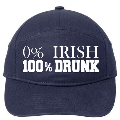 0% Irish 100% Drunk St. Patrick's Day 7-Panel Snapback Hat