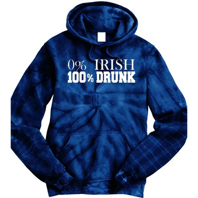 0% Irish 100% Drunk St. Patrick's Day Tie Dye Hoodie