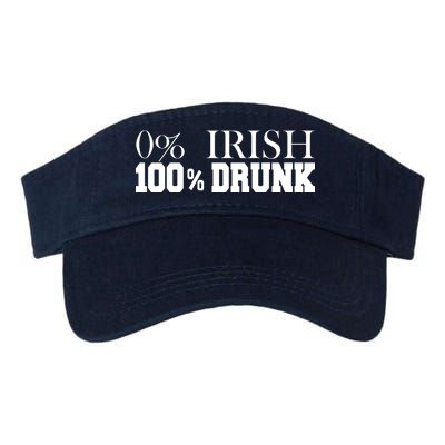 0% Irish 100% Drunk St. Patrick's Day Valucap Bio-Washed Visor