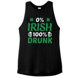 0 Irish 100 Percent Drunk Funny St Pattys Day Ladies PosiCharge Tri-Blend Wicking Tank