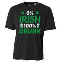 0 Irish 100 Percent Drunk Funny St Pattys Day Cooling Performance Crew T-Shirt