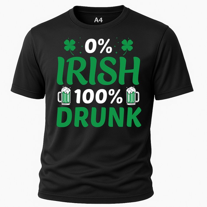 0 Irish 100 Percent Drunk Funny St Pattys Day Cooling Performance Crew T-Shirt