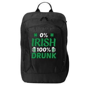 0 Irish 100 Percent Drunk Funny St Pattys Day City Backpack