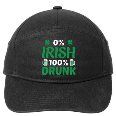 0 Irish 100 Percent Drunk Funny St Pattys Day 7-Panel Snapback Hat