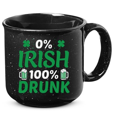 0 Irish 100 Percent Drunk Funny St Pattys Day 15oz Campfire Ceramic Mug