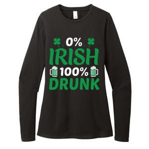 0 Irish 100 Percent Drunk Funny St Pattys Day Womens CVC Long Sleeve Shirt