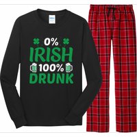 0 Irish 100 Percent Drunk Funny St Pattys Day Long Sleeve Pajama Set