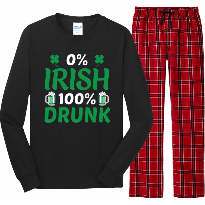 0 Irish 100 Percent Drunk Funny St Pattys Day Long Sleeve Pajama Set