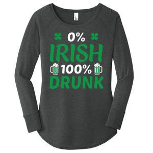 0 Irish 100 Percent Drunk Funny St Pattys Day Women's Perfect Tri Tunic Long Sleeve Shirt