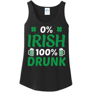 0 Irish 100 Percent Drunk Funny St Pattys Day Ladies Essential Tank