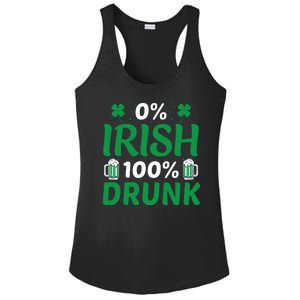 0 Irish 100 Percent Drunk Funny St Pattys Day Ladies PosiCharge Competitor Racerback Tank