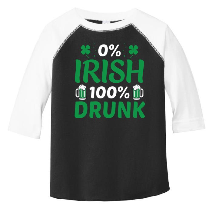 0 Irish 100 Percent Drunk Funny St Pattys Day Toddler Fine Jersey T-Shirt