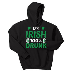 0 Irish 100 Percent Drunk Funny St Pattys Day Kids Hoodie