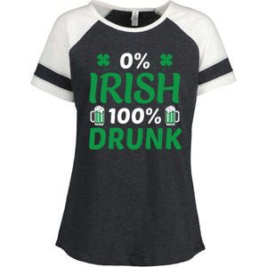 0 Irish 100 Percent Drunk Funny St Pattys Day Enza Ladies Jersey Colorblock Tee