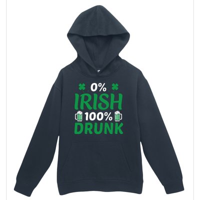 0 Irish 100 Percent Drunk Funny St Pattys Day Urban Pullover Hoodie