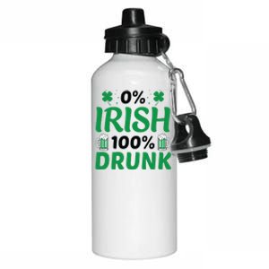 0 Irish 100 Percent Drunk Funny St Pattys Day Aluminum Water Bottle