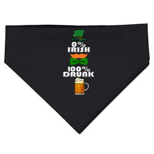 0 Percent Irish 100 Percent Drunk Irish Hipster USA-Made Doggie Bandana