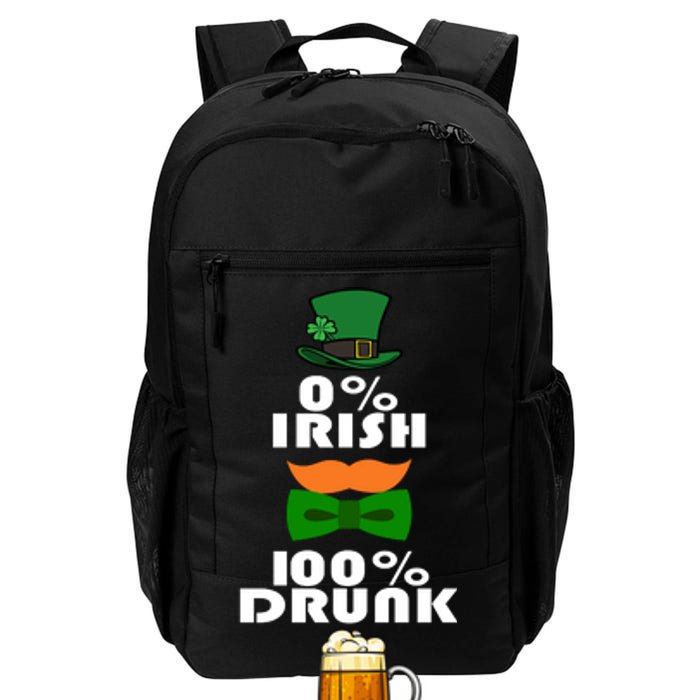 0 Percent Irish 100 Percent Drunk Irish Hipster Daily Commute Backpack