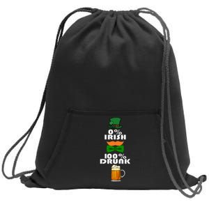 0 Percent Irish 100 Percent Drunk Irish Hipster Sweatshirt Cinch Pack Bag